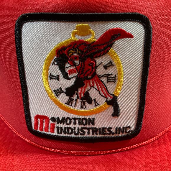 Vintage Red Snapback Hat Motion Industries INC Big Embroidered Logo Patch - Picture 13 of 13